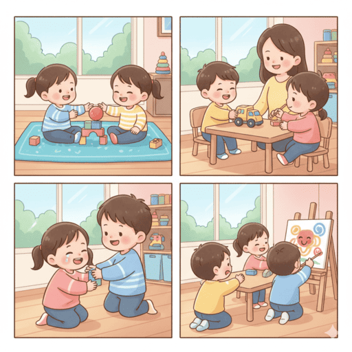 幼儿与同龄孩子互动学习社交