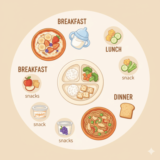 营养均衡的一日三餐展示