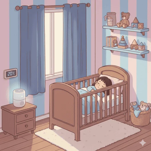 温馨的婴儿房睡眠环境