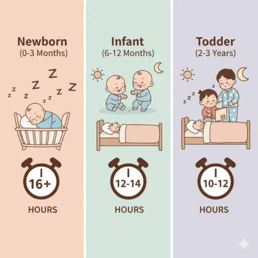 不同年龄段睡眠需求对比图表