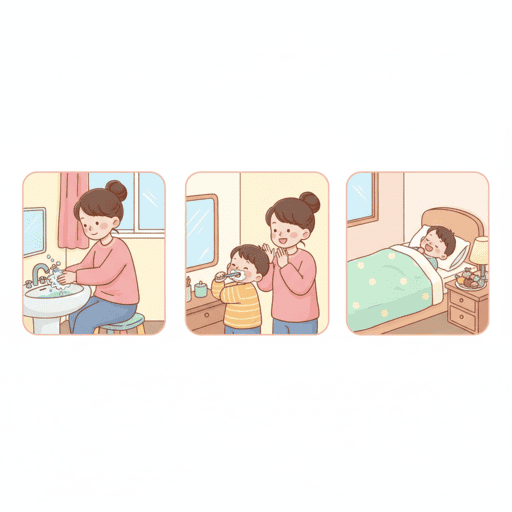 幼儿养成良好生活习惯的场景