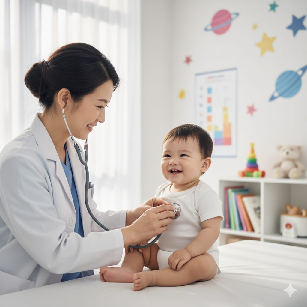 专业语言治疗师为宝宝进行语言评估